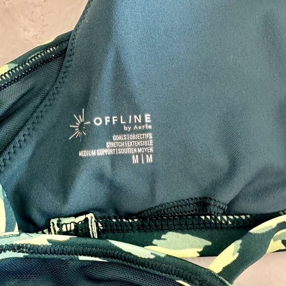 NWT Aerie Offline Goals Sports Bra Deep Forest Green Animal Print - M - Picture 4 of 8